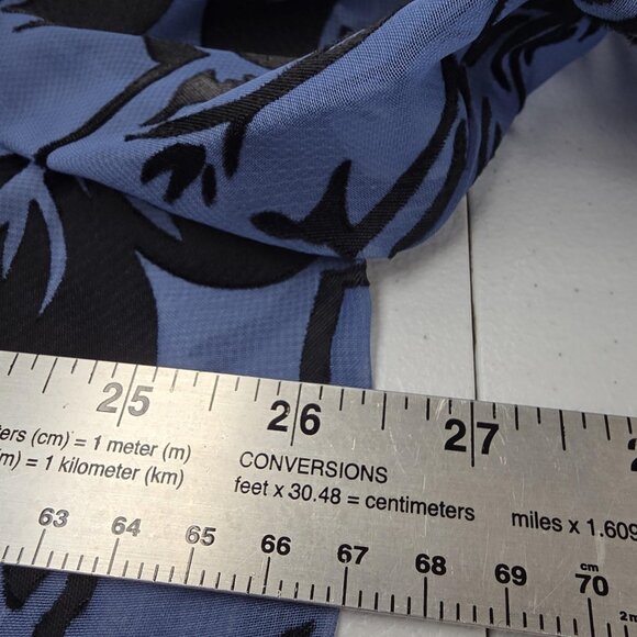 Alex Evenings Jacket Womens 3X Blue Black Floral Sheer Open Front Plus Size - Picture 9 of 10